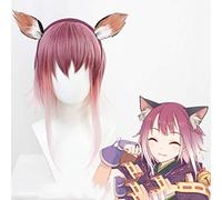 Princess Connect! Re: plongée Tamaki Cosplay perruques trois couleurs dégradé est cheveux courts avec oreilles Costume Prop perruque fantaisie perruques et oreilles