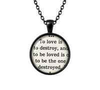 PRINCESS CUTENESS STORE The Mortal Instruments Shadowhunter Collier avec cabochon avec citation du livre angélique Noir