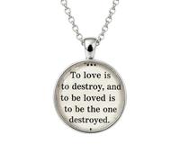 PRINCESS CUTENESS STORE The Mortal Instruments Shadowhunter Collier en argent avec citation du livre angélique Cabochon