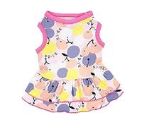 Princess Dog Dress Cute Puppy Dress Skirt Summer Soft Breathable Dog Apparel Pet Clothes for Small and Medium Dog Cat Cherry S