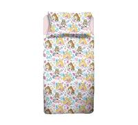 Princess, Drap de lit, Drap Plat, Drap Plat, taie d'oreiller, Rose, Disney, 100% Coton, Produit Officiel