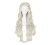 Princess Elsa Cosplay Wigs Long Light Golden Curly Heat Resistant Synthetic Hair Wig + Wig Cap