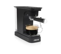 Princess Espresso Machine, Pompe 20 Bars, Réservoir d’Eau 0,8 l, Pour Café Moulu et Dosettes ESE, Design Compact, Noir, 01.249421.01.001