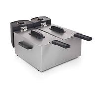 Princess Friteuse double cuve 01.183123.01.001-6 L - 8 portions - 3 600 W, Noir, Acier Inoxydable, 2 x 3 Litres