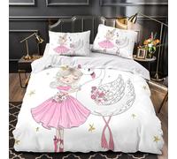 Princess Girl Linge de Lit 3D Imprimée Microfibre 3 Pièces Taie Ultra Douce coon Fairy Tale Ensemble De Literie Hypoallergique Entretien Facile for Garçons Adolescents Super king（260x220cm）