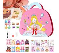 Princess Glam Magic Kit - Sparkly Gem Painting Craft Set for Dress Up Fun | Foil Art Sticker Activity Kit with Colorful Gems, Creative Decor Toy Set for Student Room Desk Car Office Work Store Bench