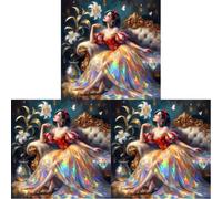 Princess Kit de Peinture par Numéros 5D Diamants Ronds DIY Facile pour Maison Cadeau Décoration Murale 40x40cm