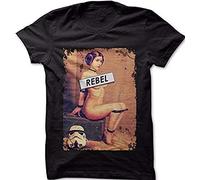 Princess Leia in Bondage Naughty Rebel T-Shirt Mens Summer Fashion Tee Shirt Tops Clothing Black XL