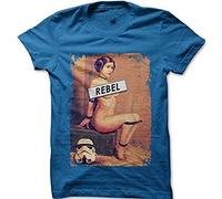 Princess Leia in Bondage Naughty Rebel T-Shirt Mens Summer Fashion Tee Shirt Tops Clothing Blue L