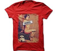 Princess Leia in Bondage Naughty Rebel T-Shirt Mens Summer Fashion Tee Shirt Tops Clothing Red L
