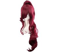Princess Megara Cosplay Wig Meg Long Long Longue Vin Synthétique Perruques for Cheveux for Adultes + Perruque