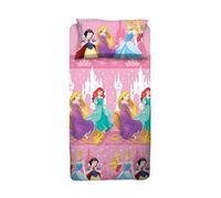Princess, Parure de lit 1 Place Disney, Drap de Dessus, Drap de Dessus, taie d'oreiller, Rose, Disney, 100% Coton, Produit Officiel