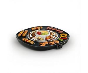 Princess plancha rotative Chef Pirouette - Plateau de Service Automatique - Surface 45 x 45 cm - Thermostat Réglable jusqu’à 220 °C - Revêtement Antiadhésif - 6 Spatules Incluses - 103260