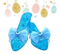 Princess Shoes, Crystal High Heels, Cosplay Dress-Up Footwear, Pretend Play Costume Accessory, Sparkly Fairy Tale Design, For, Masquerade Parties, Carnival, School Character Day Events, 80g Pink Blue