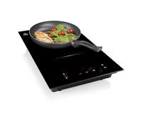 Princess Table de cuisson à induction double, encastrable ou pose libre, 3300 W, commandes tactiles LCD, minuterie, arrêt automatique, protection contre la surchauffe, facile à nettoyer, 303015