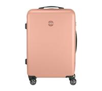 Princess Traveller PT01 Deluxe - Fabriqué à partir de matériaux recyclés - 7 Couleurs et 3 Tailles - 4 Doubles Roues pivotantes - Serrure TSA encastrée, Peony Pink, Große Reisekoffer, Chariot Rigide