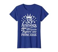 Princesse 35 Ans Cadeau Anniversaire pour Femme T-Shirt, Femme, Bleu Royal, L