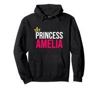 Princesse Amelia Fille Femme Blanc Noir Design Anniversaire Sweat à Capuche
