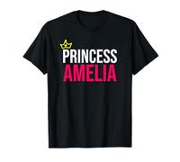 Princesse Amelia Fille Femme Blanc Noir Design Anniversaire T-Shirt
