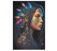 Princesse amérindienne Puzzles en Bois 1000 Pièces Adultes, Poster Jigsaw Puzzle, Design Unique Jouet ÉduChatif pour Adolescents Et Enfants 78×53cm
