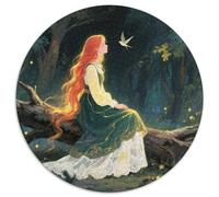 Princesse aux Cheveux Rouges 1000 Pièces Puzzle Circulaire Classiques Contes de fées Puzzles Familial Pression Réduite Cadeau Unique pour Adultes Et Enfants 1000pcs (67.5x67.5cm)