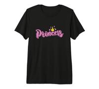 Princesse avec Couronne et cœur Fille T-Shirt Haut de Gamme