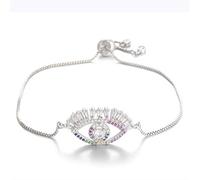 Princesse Brillant Longs Cils Mauvais œil pour Femmes Hommes, chaîne coulissante, Bijoux Hip hop