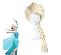 Princesse congelée reine des neiges Elsa tissage tresse blonde claire perruque Cosplay Anime Costume perruques + casquette de perruque ZL004
