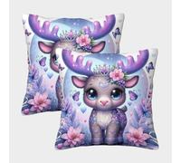 Princesse de cerf Mignon Housse Coussin 2 Pièces Art Taie d'oreiller Decoratif Taies d'oreiller Salon Et Lit Protecteurs