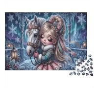 Princesse de glacePuzzles 1000 Pièces en Carton Château de Nuit enneigée pour Adultes Anti-Stress Renforcement Familial 38x26cm/1000pcs