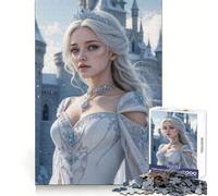 Princesse des Glaces Puzzle 1000 pièces pour Adolescents Jeu de logique Stimulant Détente Idée Cadeau d'anniversaire 38x26cm