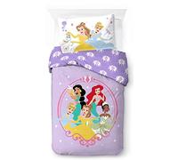 Princesse Disney Coeur d'or, Parure de lit Enfant 137x200 cm, 100% Coton, lit 1 Personne - Comprend Housse de Couette & taie d'oreiller - Convient aux Lits de 90x190cm à 90x200cm