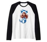 Princesse écossaise sirène Highland - Joli Drapeau de l'Écosse Manche Raglan