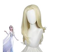 Princesse Elsa glace reine des neiges Cosplay perruque longue ondulée Blonde vague lâche postiche Halloween carnaval Costume jeu de rôle perruques ZL001