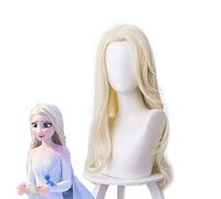 Princesse Elsa glace reine des neiges longue ondulée blonde vague lâche Cosplay Halloween carnaval cheveux synthétiques + casquette de perruque gratuite ZL-001
