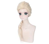 Princesse Elsa longue tresse perruque Cosplay Costume femmes résistant à la chaleur synthétique cheveux fête perruques