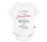Princesse Et Portugaise À La Fois Drôle Body Manches Courtes Bébé Bio