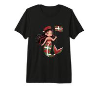 Princesse Euskadi Basque Sirène - Joli Drapeau Basque Souvenir T-Shirt Haut de Gamme