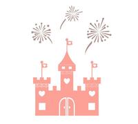Princesse féerique château avec feux d'artifice stickers muraux par Stickerscape - Autocollants (Ensemble d'autocollant très grande)