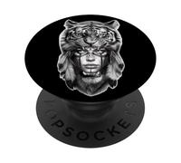 Princesse Guerrière Tigre Fille Native PopSockets PopGrip Adhésif