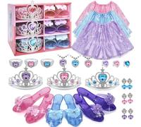 Princesse Habiller pour Les Filles - Tout-Petits Vêtements avec Jupes, Princesse Costume Jouets pour Les Filles âge 3,4,5,6 Ans, Enfants Chaussures Jeu de Rôle Idée Cadeau pour Anniversaire Noël