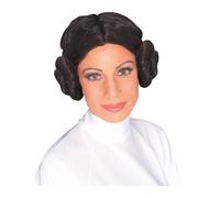 Princesse Leia Perruque Starw Guerres sous Licence Déguisement Brune Espace Buns