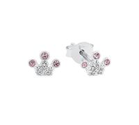 PRINCESSE LILLIFÉE - Boucles d'Oreilles pour Fille en Argent 925 - avec Verre - Clou d'Oreille en Forme de Couronne - PLI-E0003