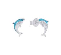 PRINCESSE LILLIFÉE - Boucles d'Oreilles pour Fille en Argent 925 - avec Zircone - Clou d'Oreille en Forme Dauphin - PLI-E0093