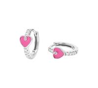 PRINCESSE LILLIFÉE - Boucles d'Oreilles pour Fille en Argent 925 - avec Zircone - Créole en Forme de Cœur - PLI-E0029