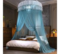 Princesse Moustiquaire De Lit Baldaquin 1.2M Dôme, Ciel De Lit Dentelle Installation Gratuite Pour Simple À King Size Des Lits Décoratif De Chambre À Coucher,Vert