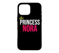 Princesse Nora Fille Femme Blanc Noir Design Anniversaire Coque pour iPhone 16 Pro Max