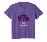 Princesse Passager: Siège arrière Queen Royal Road Trip T-Shirt, Enfant, Violet Chiné, 3 Ans