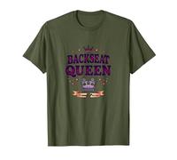 Princesse Passager: Siège arrière Queen Royal Road Trip T-Shirt, Homme, Olive, XXL
