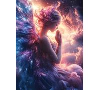 Princesse Peinture Diamant Painting Kit Complet, Diamond Painting Enfant Anges, Loisirs Creatif Cadeaux Activité Manuelle Adulte, 5D DIY Broderie Kit Point de Croix pour Murale Décor 50x70cm SY1-48